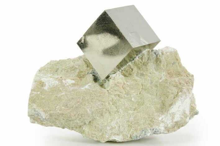 Natural Pyrite Cube In Rock - Navajun, Spain #361863
